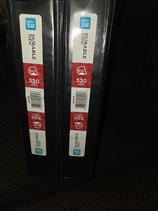 pen + gear Other - Durable View 3-Ring Binder in Black, Pack Of 2